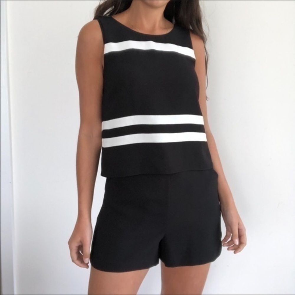 Parker Amor Two Tone Striped Sleeveless Romper size M